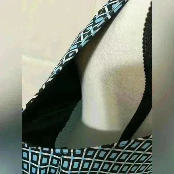 Max Edition Womens Sleeveless Dress Blue White Geometric Print Halter Neck Large - Picture 5 of 8